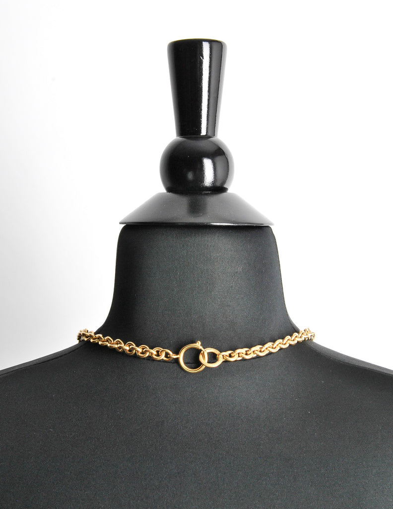 Chanel Clover Pendant Necklace Gold 1993 141022 | Chairish